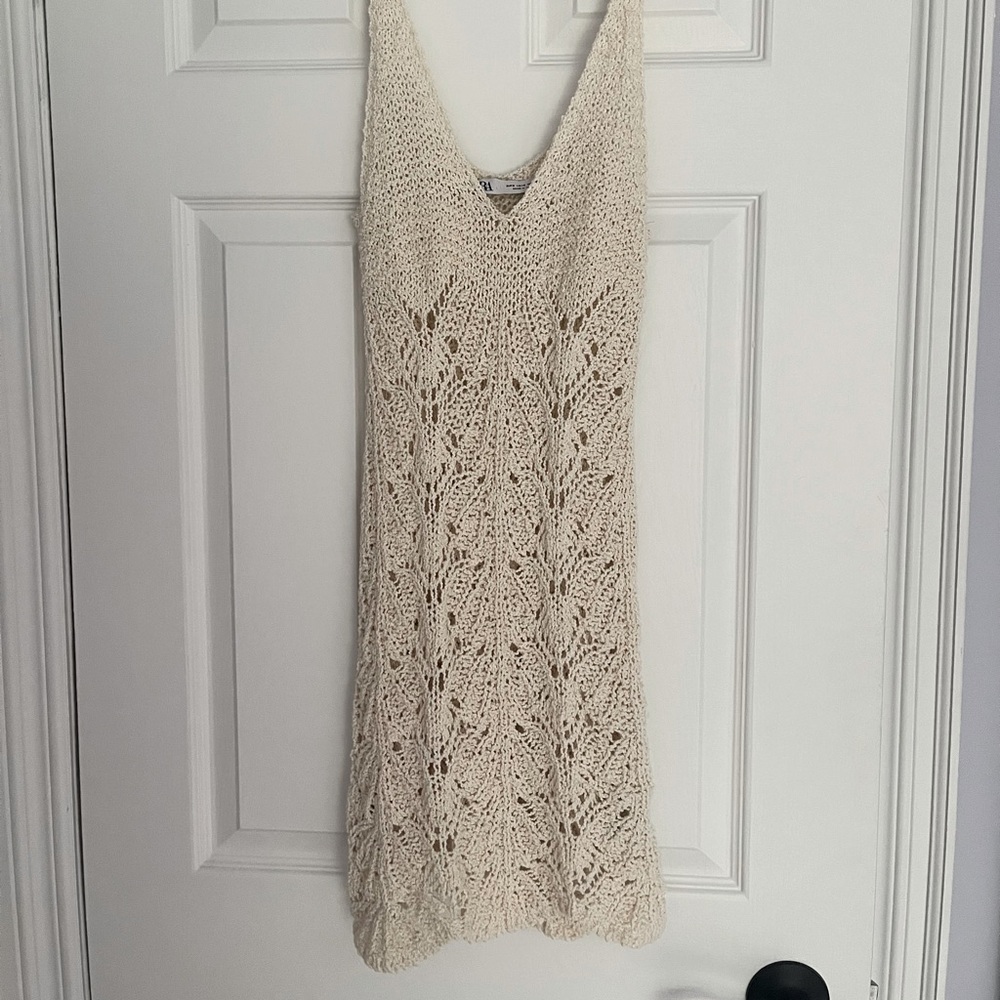 Zara Cream Knit Mini Dress